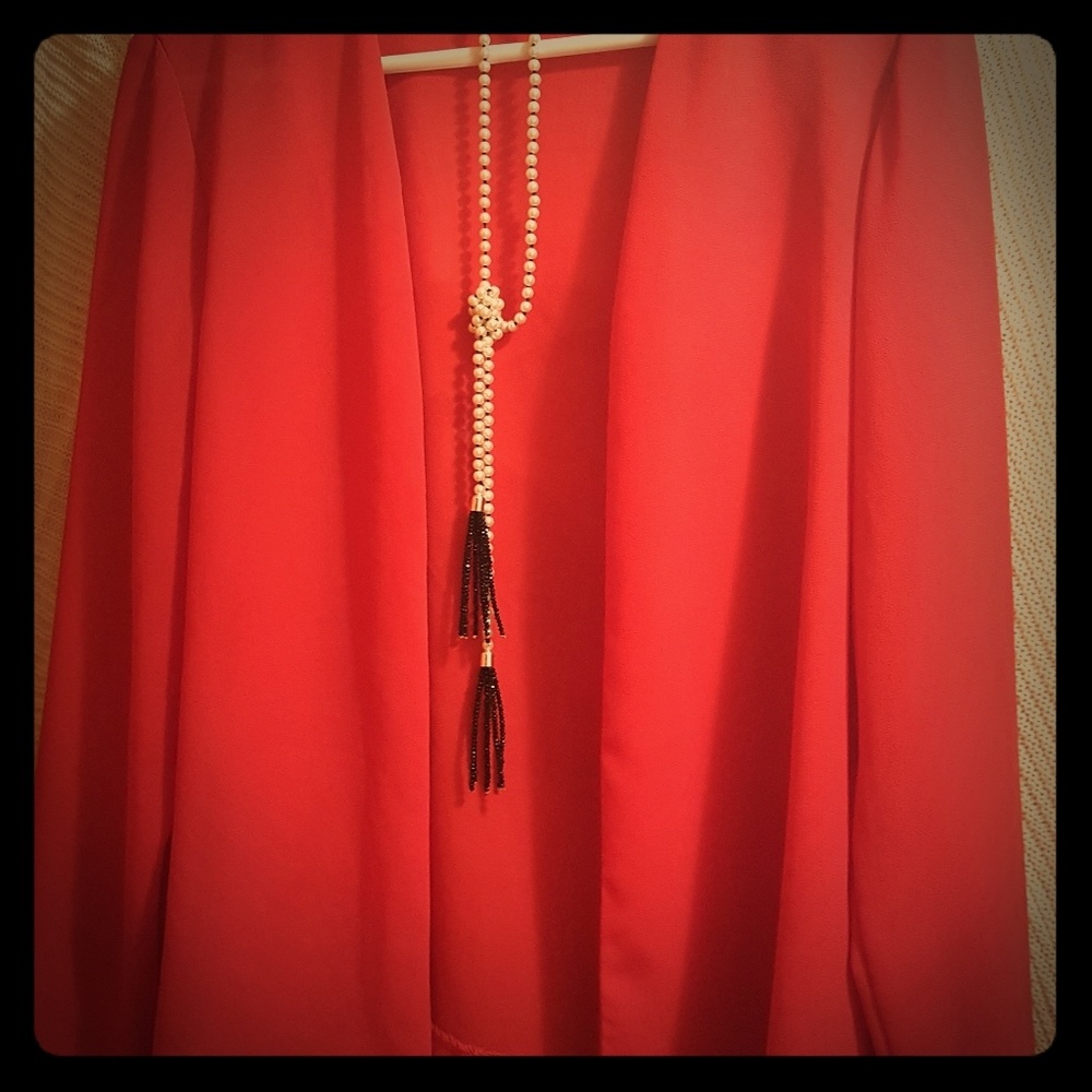 Sheer red jacket. NWT, xl. Never worn.